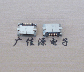 天津Micro USB平口全贴板 鱼叉脚5.0长带定位柱加焊盘