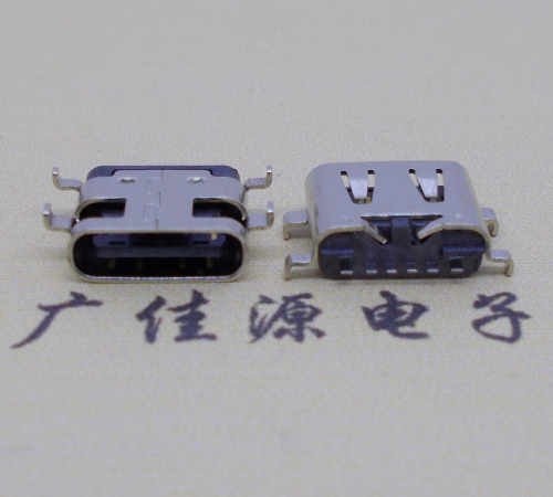 天津USBType-C6P母座卧式接口沉板0.8mm