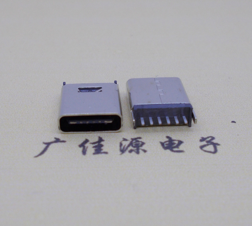 天津直立式插板Type-C6p母座连接器高H=10.0mm